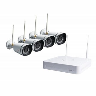 Zestaw do bezprzewodowego monitoringu IP Foscam FN3104W-B4 - 4 kamery 1Mpix, rejestrator 4-kanałowy z dyskiem 1TB, WiFi