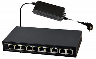 Switch PoE Pulsar S108-90W - 10 portowy, 8 portów PoE 802.3af, 2 porty Uplink