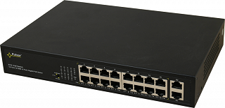Switch PoE Pulsar S116 - 18 portowy, 16 portów PoE 802.3af, 2 porty Gigabit