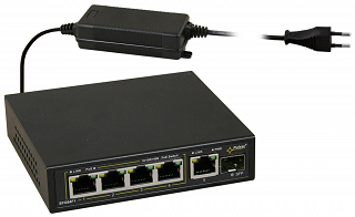 Switch PoE Pulsar SFG64F1 - 6 portowy, 4 porty PoE 802.3af Gigabit, 1 port Gigabit,1 port SFP