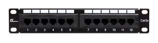 Patch panel UTP 10" GetFort 12 portów kat.5e czarny (PGF-5EUTP12-B4)